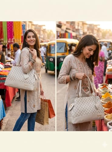Image of Fostelo Women's Helena Satchel Tote Handbag for Women | Ladies Purse | Stylish Shoulder Bag | Gift For Women