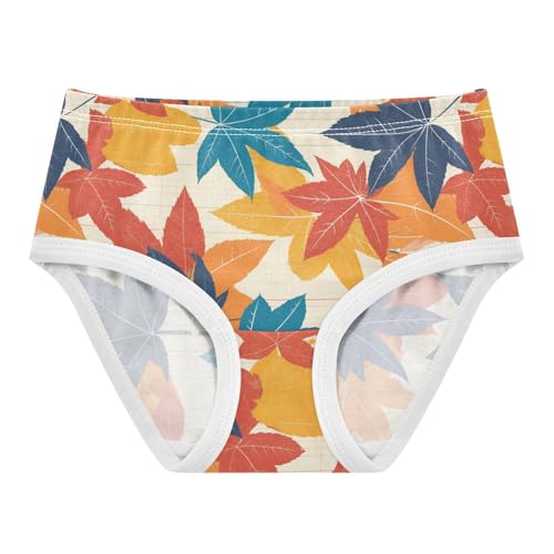 Wusikd Autumn Maple Leaves Girls' Underwear Cotton Girls Briefs Soft Toddler Underwear 2T