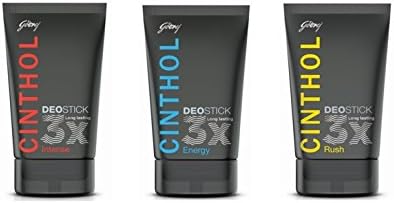 Cinthol Rush, Intense and Energy Deo Stick for Men, 40g (Set of 3)