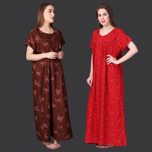Image of Women's Alpine Floral Print Maxi Night Gown