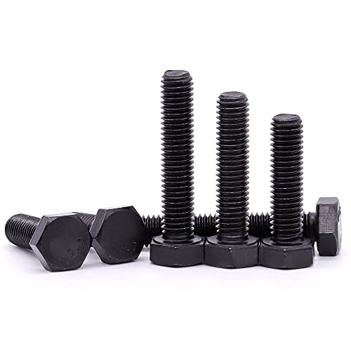 Image of M12-1.75 x 55mm Hex Bolts, High-Strength Metric Class 12.9 Steel Hex Head Screws for Valves Pumps Motors Automotive Suspension Systems, Black Oxide, Full Thread, 8-Pack