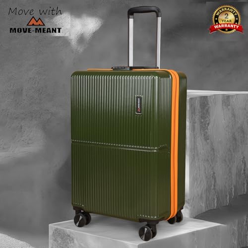 Image of Move-Meant Cabin Glide Small 55Cm Suitcase 8 Wheels Number Lock Poly Carbonate MAT. Green Trolley Bag for Men & Women | 360 Degree Wheeling System Luggage | Trolley Bags for Travel