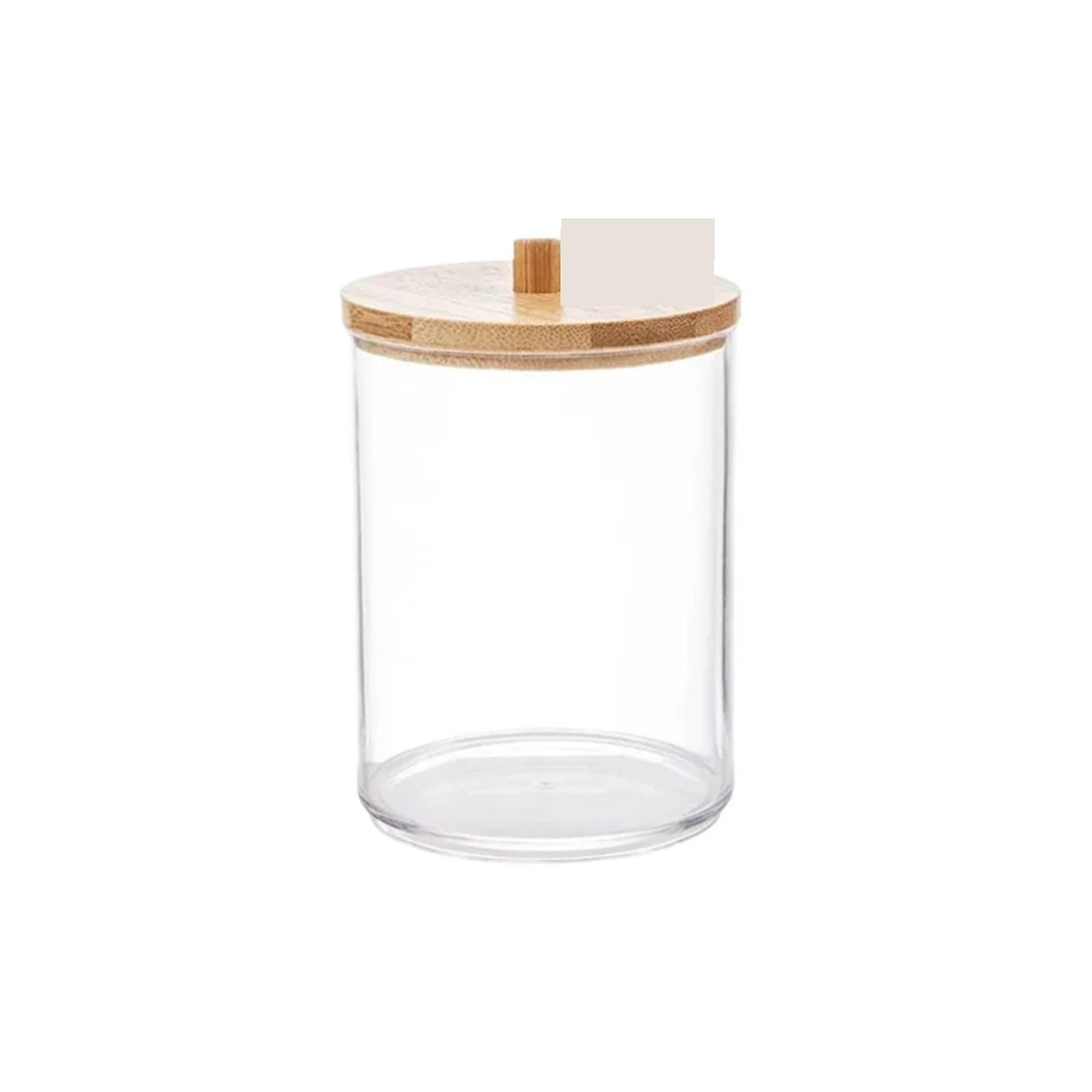 QuxetlRyz Cotton Swabs Container with Wood Transparent Box Pad Organizer Travel Cosmetic Storage Case Sundries Cotton Buds Holder(ColoB)
