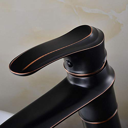 Robinet de lavabo haut antique noir en laiton pour vasque à poser