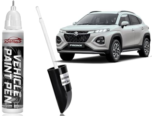 Image of XDOTOAR For Maruti Suzuki Fronx Pearl Arctic White [ZHJ] Car Scratch Remover Touch Up Paint Pen | 2-in-1 Automotive Paint Pen for Deep & Minor Scratches | Quick Dry Car Paint Repair Pen | Color Matched Touch Up Paint