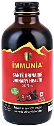 Immunia Urinary Health. Cranberry & Elderberry Concentrate. Natural. Delicious Taste. 5 ml/Day