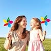 NOVWANG 20 Pack Rainbow Pinwheels, Kids' Party Gifts Flower Wind Spinners, DIY Windmill Crafts, Festival Birthday Colorful Outdoor Decorations for Garden, Lawn, Yard, Patio, Camping, Park #5
