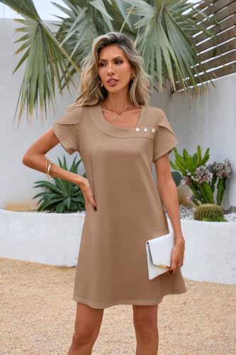 Image of Valiamcep Women's Square Neck Slim Fit Cocktail Party Short Dresses