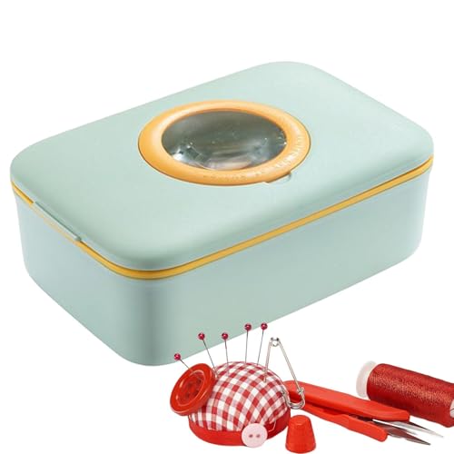Kit de Costura Pequeño Tamaño Viaje,Herramienta con Aguja, y Lupa | Set de Reparación para Costura con Estuche,para Vacaciones, Viajes de Negocios, Hotel, al Aire Libre y Escapadas