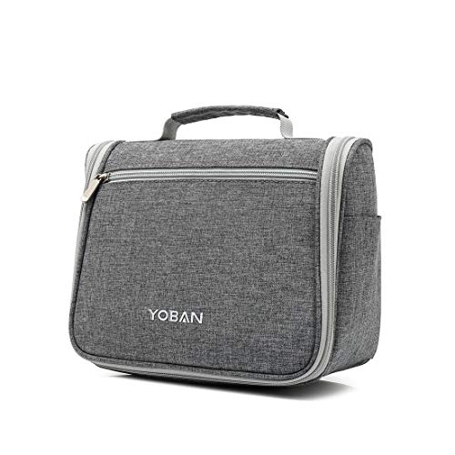 Baliya Waterproof Hanging Travel Toiletry Bag for Men and Women Outdoor Large Capacity Portable Cosmetic Wash Bag(gray)