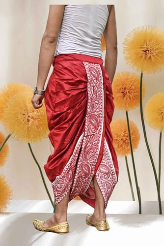 Image of Men's Ready to Wear Pant System MARWADI Embroidered Dhoti for Marriage, Party, Pooja, Festival etc. (GC009)