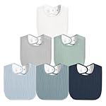 Muslin Baby Bibs for Boys Girls, Soft Cotton Baby Drool Bibs, Drooling and Teething Bibs for Infant, Newborn