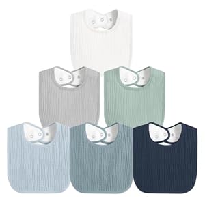 Muslin Baby Bibs for Boys Girls, Soft Cotton Baby Drool Bibs, Drooling and Teething Bibs for Infant, Newborn