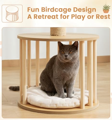 Torre para Gatos Beige con Rascadores y Condominio miniatura 5