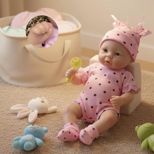 Muñeca bebé de silicona 13 pulg realista suave miniatura 5
