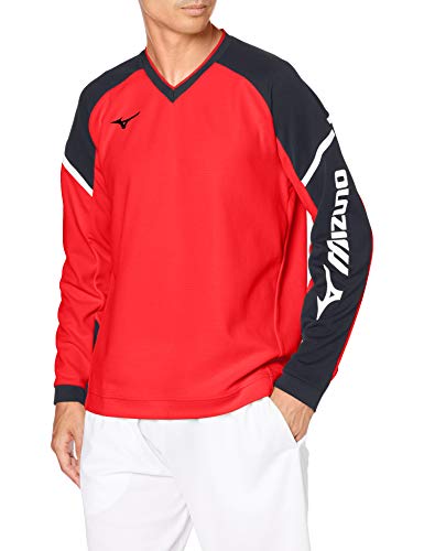 [Mizuno] テニスウェア スウェットシャツ 長袖 62JC0001 レッド 日本 XL (日本サイズXL相当)