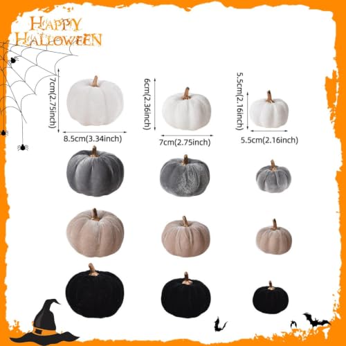 12 calabazas artificiales decorativas de otoño para cocina y banco de jardín 4