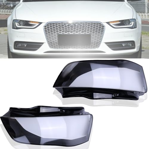 1Pair Headlight Lamp Cover Frame, Compatible for Audi A4 A4L B9 B8 PA B8.5 2013 2014 2015, Replaces 8K0941043 8K0941044, Headlight Lens Cover Shell