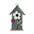 glitzhome GH90097 Distressed Decorative Solid Wood Birdhouse, 10.25 Inch Tall, Blue