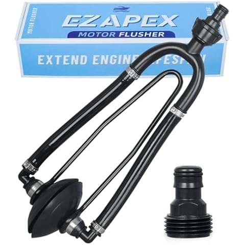EZAPEX Boat Motor Flusher Muff Compatible with Motors Below 60 HP Winterization Outboard and Inboard I/O Ear Warmer Hose Adapter | Dual-Flow | Marine Use Kit | Boat Accessories Cover