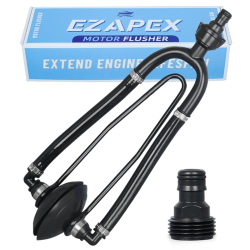 EZAPEX Boat Motor Flusher Muff Compatible with Motors Below 60 HP Winterization Outboard and Inboard I/O Ear Warmer Hose Adapter | Dual-Flow | Marine Use Kit | Boat Accessories