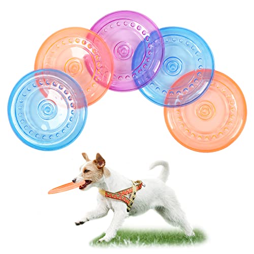 Tipatyard 5 Pack Rubber Dog Flying Disc Puppy Flyer Toy For Small Medium Dogs Puppy Toys(M) #TOP1