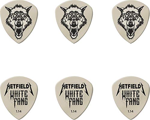 Jim Dunlop Boîte de 6 médiators guitare James Hetfield White Fang 1,14mm - Les Beatles, Paul McCartney, John Lennon, RIngo Starr, George Harrison Jim Dunlop Boîte de 6 médiators guitare James Hetfield White Fang 1,14mm – Image 4