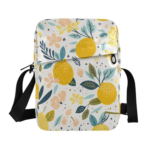 Crossbody Bag Lemon Summer Messenger Bag for Women Men Purse Shoulder Bag Satchel Bag with Adjustable Strap 214A9409