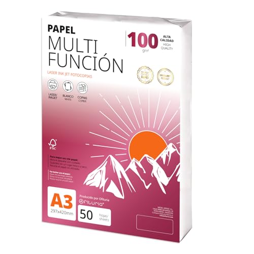 Folios A3 100gr 50 hojas, Papel Multiusos para Impresora, Folios para Proyectos, Ilustración, Lettering, Proyectos Creativos Profesionales, Papel A3 Oficina, Material Escolar - Ofituria (100gr, 50h)