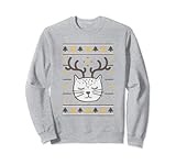 ugly christmas maglione cat - gatti di natale, natale felpa