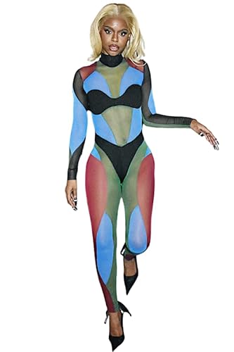 WoW Garments Colorful Geometric Pattern Jumpsuit