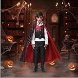 Fantasia Vampiro Drácula Infantil Luxo Halloween Festas Tamanho P -2 a 4 anos;Cor:Vermelho