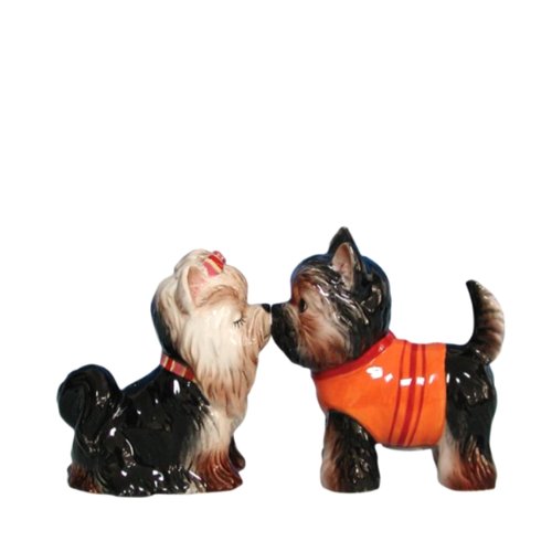 Westland Giftware Mwah Magnetic Yorkshire Terriers Salt and Pepper Shaker Set, 3-1/4-Inch