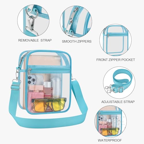 Image of USPECLARE Clear Purse Stadium Transparent Messenger Bag Stadium Approved for Men and Women Clear CrossBody Bag