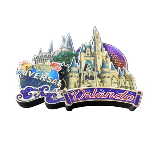 Imán decorativo 3D Orlando USA para refrigerador de madera miniatura 3