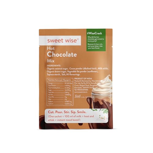 Image of Sweet wise Hot Chocolate Mix- 125gm| No refined sugar| Choco powder for Milk, Cold & hot shakes | No Preservatives