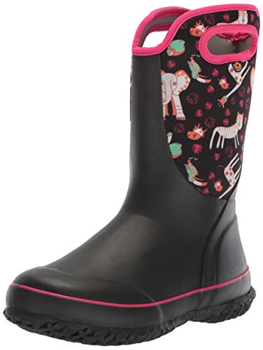 BOGS Unisex-Kid's Slushie Snow Boot, Crayon Black/Multi, 3 Medium US Little Kid