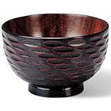 J-kitchens 木製110荒彫汁 椀 (汁椀 お椀 おわん 漆器) 曙 11x11x6.8cm 木 日本製