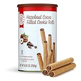 Natural Nectar Chocolate Hazelnut Filled Cookie Rolls 8.82 oz – Delicate Wafer Rolls Filled with Chocolate Hazelnut Crème; Crisp Snack for Parties & Desserts