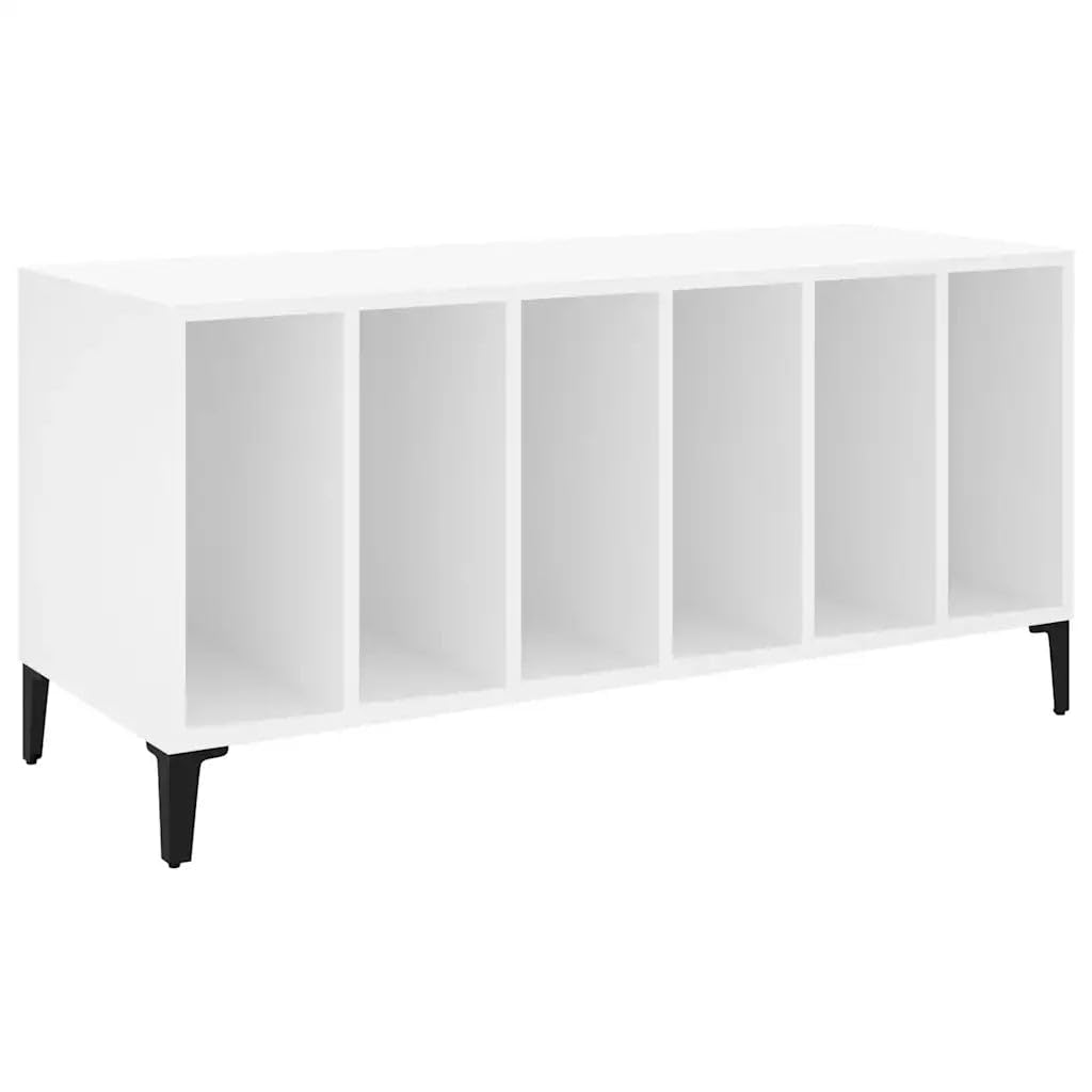 Helloshop26 Armadio a dischi pratico e classico, 100 x 38 x 48 cm, stile industriale in legno, bianco 02_0049222