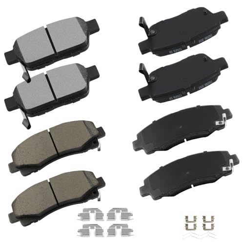 Image of cciyu D1103 D1584 Brake Pads w /Hardware Front Rear Disc Brake Pad Set | Fit For Honda For Ridgeline 2012-2014