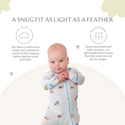 Image of Bamboo Little Soft Baby Footie Pajamas, Baby Clothes, Newborn Sleepers, 95% Viscose and 5% Spandex, 0-24 Months