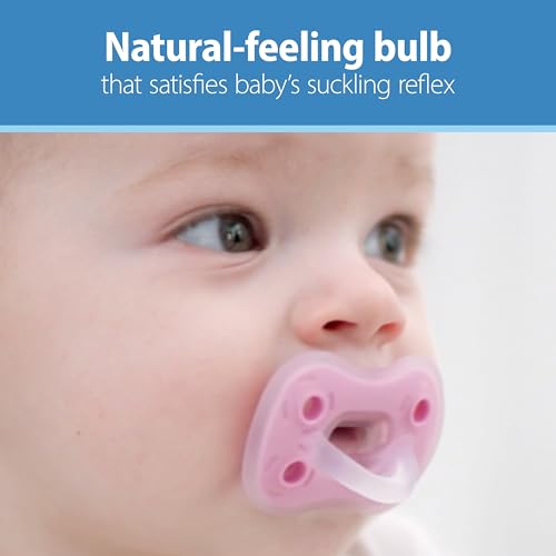 Dr. Brown's Advantage One-Piece Silicone Baby Pacifier, 6-18M, 3-Pack | Coral/Light-Pink/Pink, Pack of 3 Fully Symmetrical Silicone Baby Soothers, BPA-Free, Stage 2 - image 6