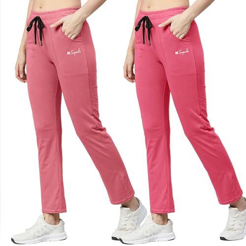 Image of Pinkmint Cotton Style Pyjamas for Women Combo l Stylish Side 2 Pockets l Gym Wear l Comfortable Track Pant