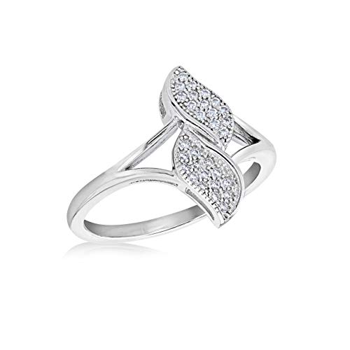 Bague d'épaule double ellipse en argent rhodié pour éviter le ternissement