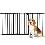PawHut Cancellino per Cani Larghezza Regolabile Fino 147.5 cm, Nero