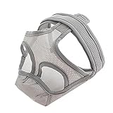 lamphle Breathable Dog Muzzle with Exposed Eyes Leaky Nose Versatile Pig Nostril Design Comfortable Anti-bite Cover for Veterinary Treatment Outdoor Grey S