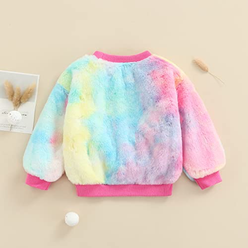 Yumeng Peuter Baby Meisjes Jongens Sweatshirt Lange Mouwen Pluche Pullover Tops Herfst Winter Kleding (Multi-Color D, 3… - Image 4