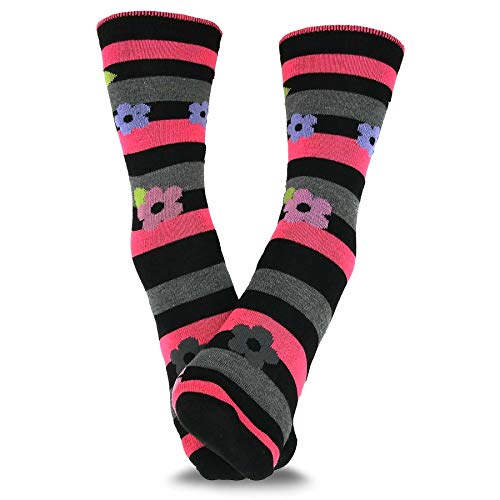 Teehee Women's Ladies Value 12-Pair Crew Socks (Flower_12Pair) #TOP2