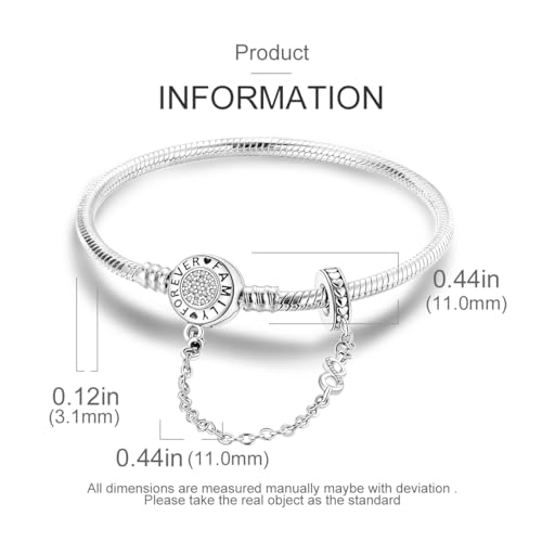 NARMO 925 Sterling Silver Bracelets for Women Love Heart Bracelets Butterfly Snake Bracelets fit Pandora Charm Beads Various Snake Charm Bracelets Size 6.7in-7.9in3